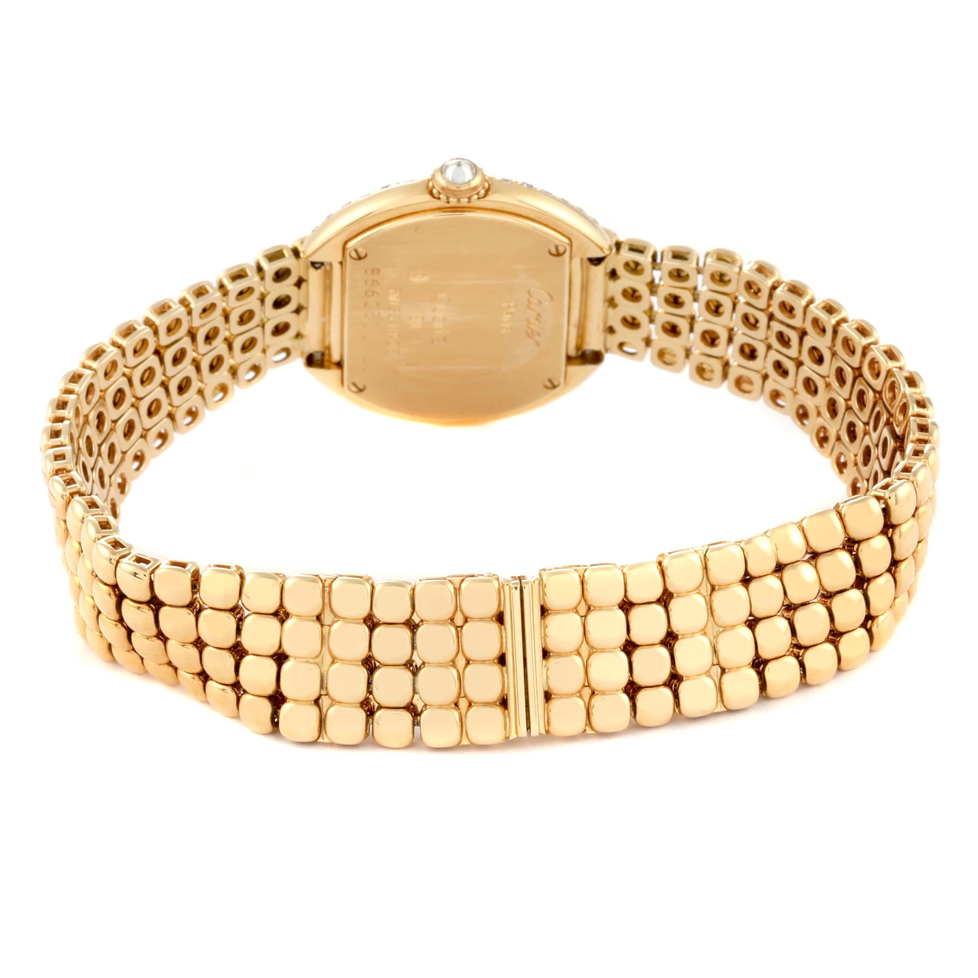 Cartier Ellipse Yellow Gold Diamond Bezel Ladies Watch 8660 2