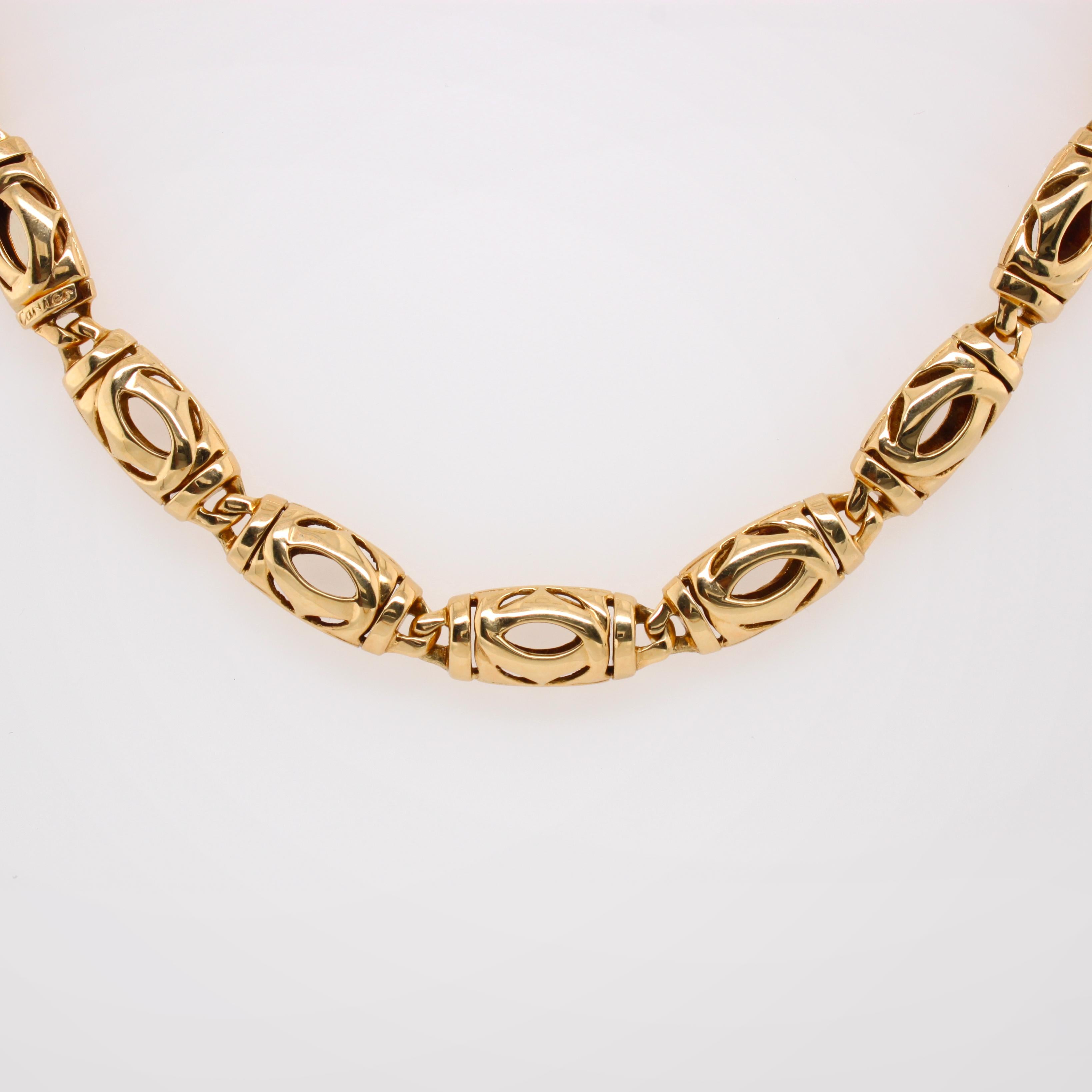 Cartier Emblem 18 Karat Gold Kette Halskette für Damen oder Herren