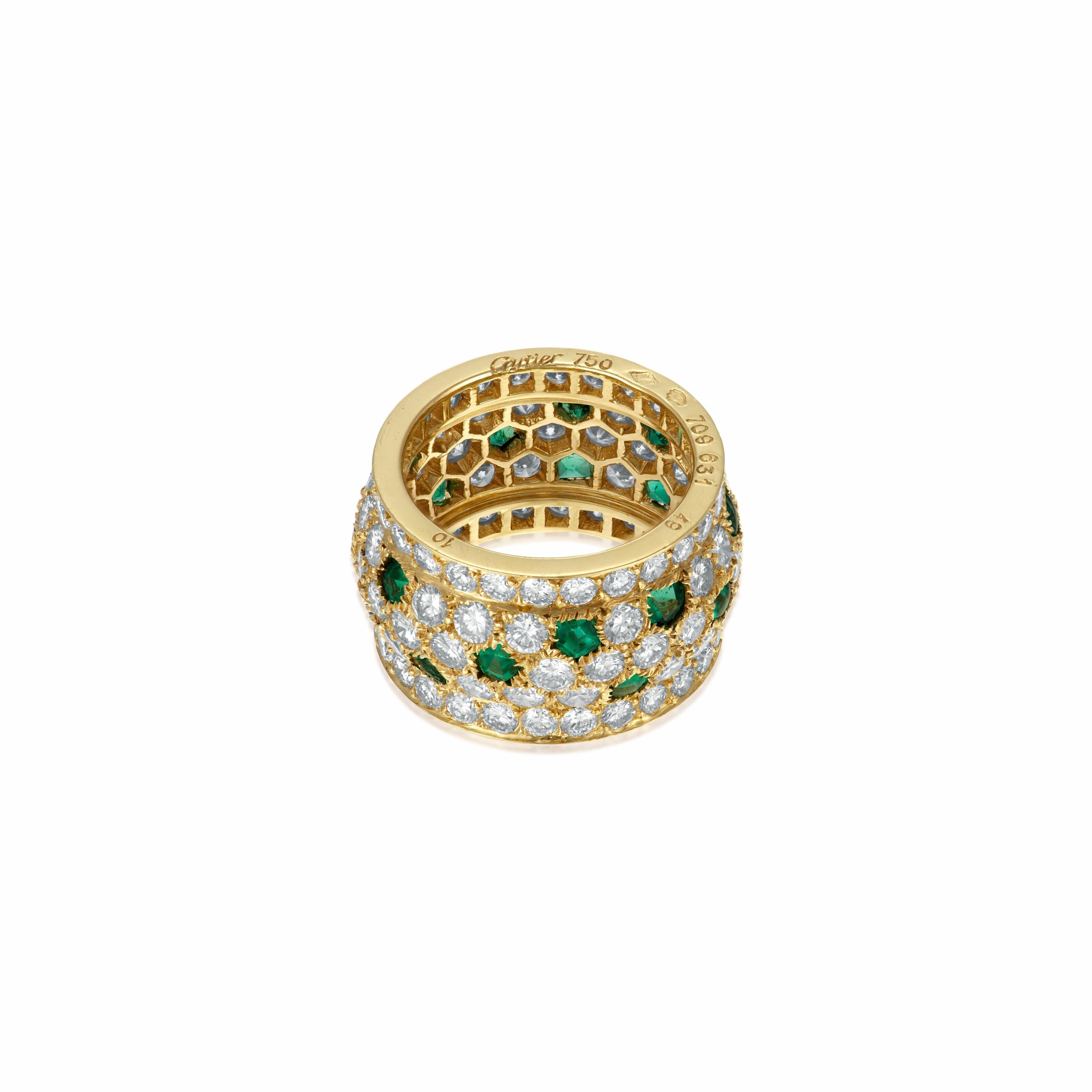 Cartier Emerald and Diamond 'Nigeria' Band Ring For Sale at 1stDibs