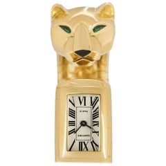 Cartier Emerald and Onyx Panthere Lakard Cuff Bangle Watch