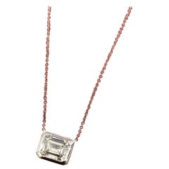 Cartier Emerald Cut 2.02 Carat GIA G-VVS2 East-West Pendant Necklace in Platinum