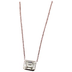 Cartier Emerald Cut 2.02 Carat GIA G-VVS2 East-West Pendant Necklace in Platinum
