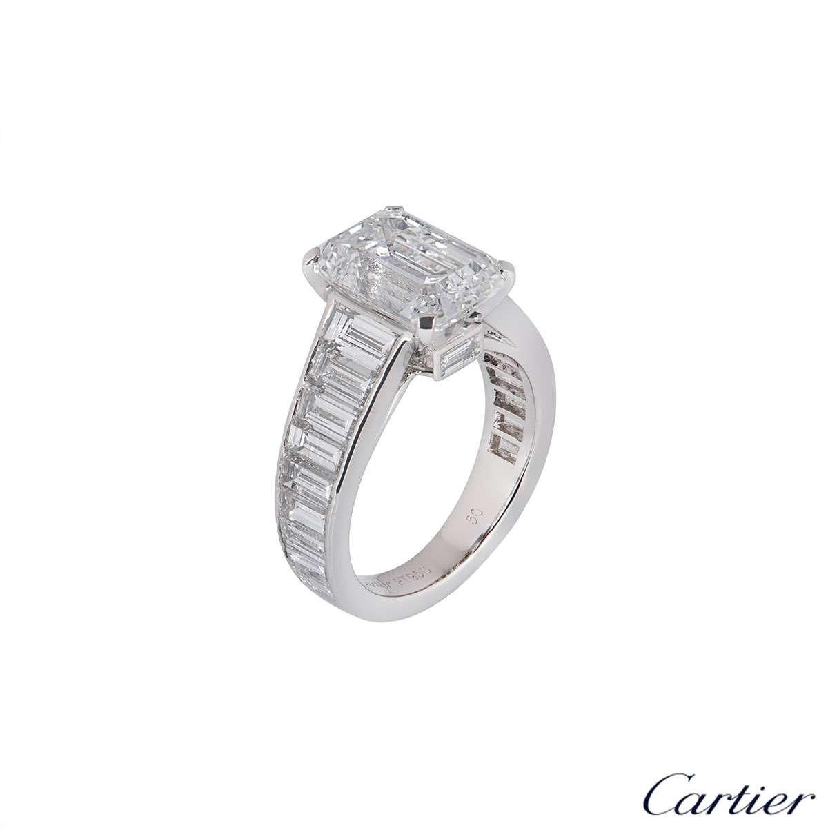 cartier emerald cut engagement ring
