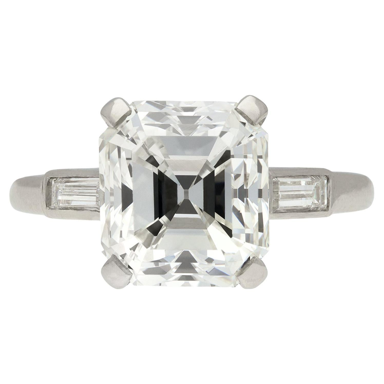 Cartier emerald-cut diamond ring, French, circa 1935. 