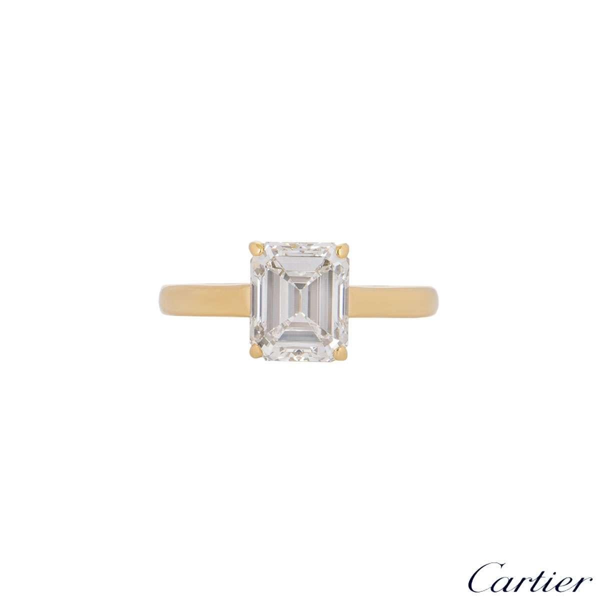 Cartier Smaragdschliff Diamant Solitär Verlobungsring 1::84 Karat E/VS1 im Zustand „Hervorragend“ in London, GB