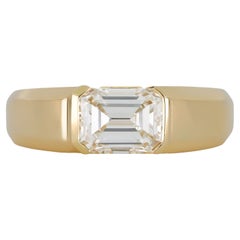 Cartier emerald-cut diamond solitaire, French, circa 2000.