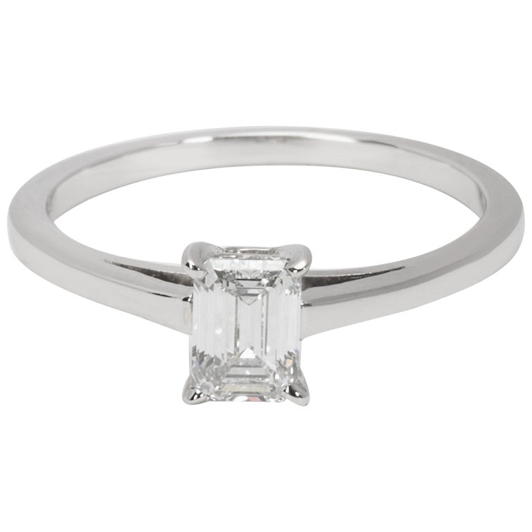 Cartier Emerald Cut Engagement Ring in Platinum '0.55 Carat' For Sale ...