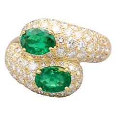 Cartier Emerald, Diamond and 18 Karat Gold Moi et Toi Contraire Ring