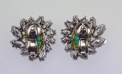 Cartier Emerald Diamond Earclips Earrings