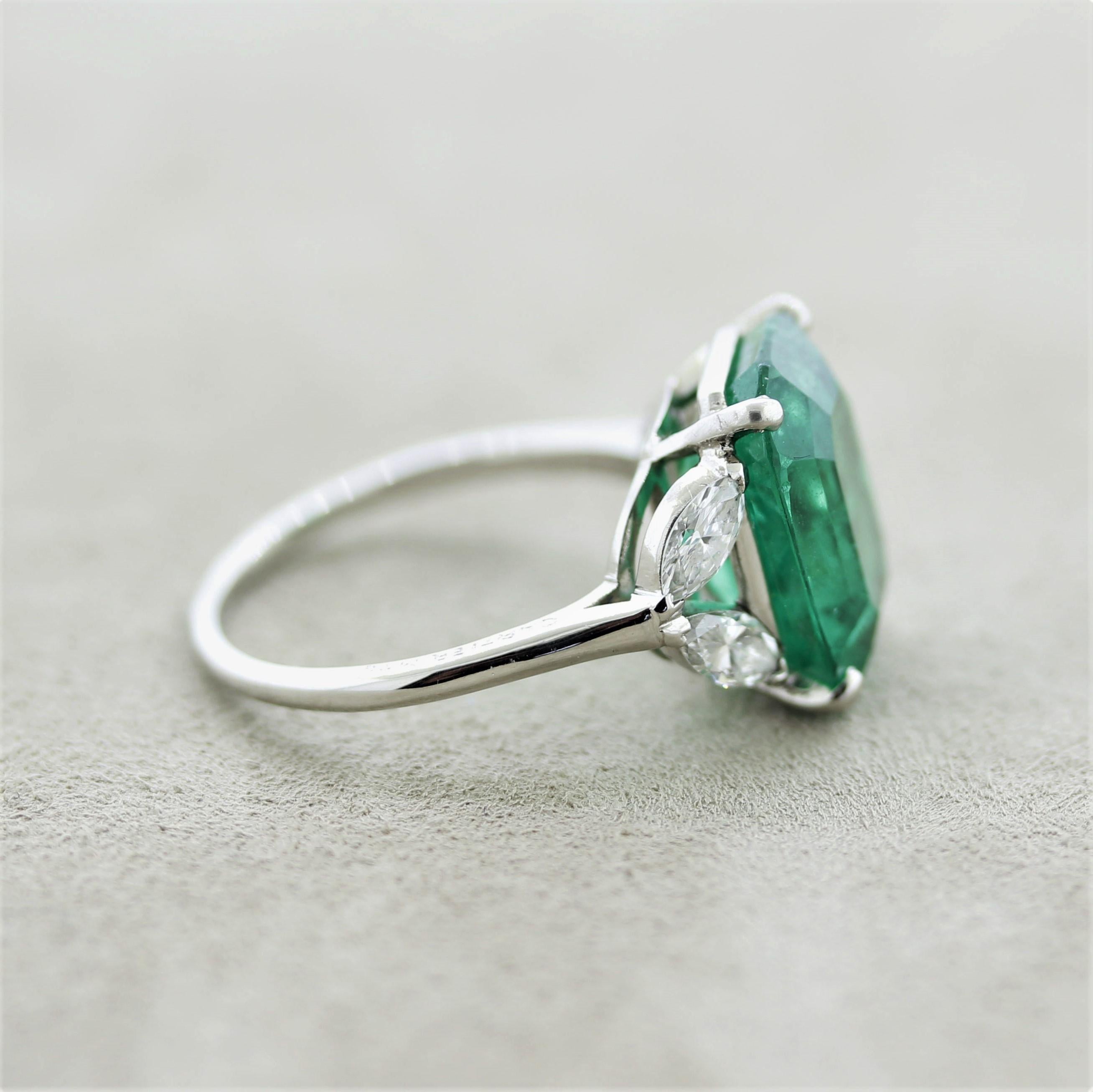 Cartier Emerald Diamond Platinum Ring, SSEF Certified In New Condition In Beverly Hills, CA