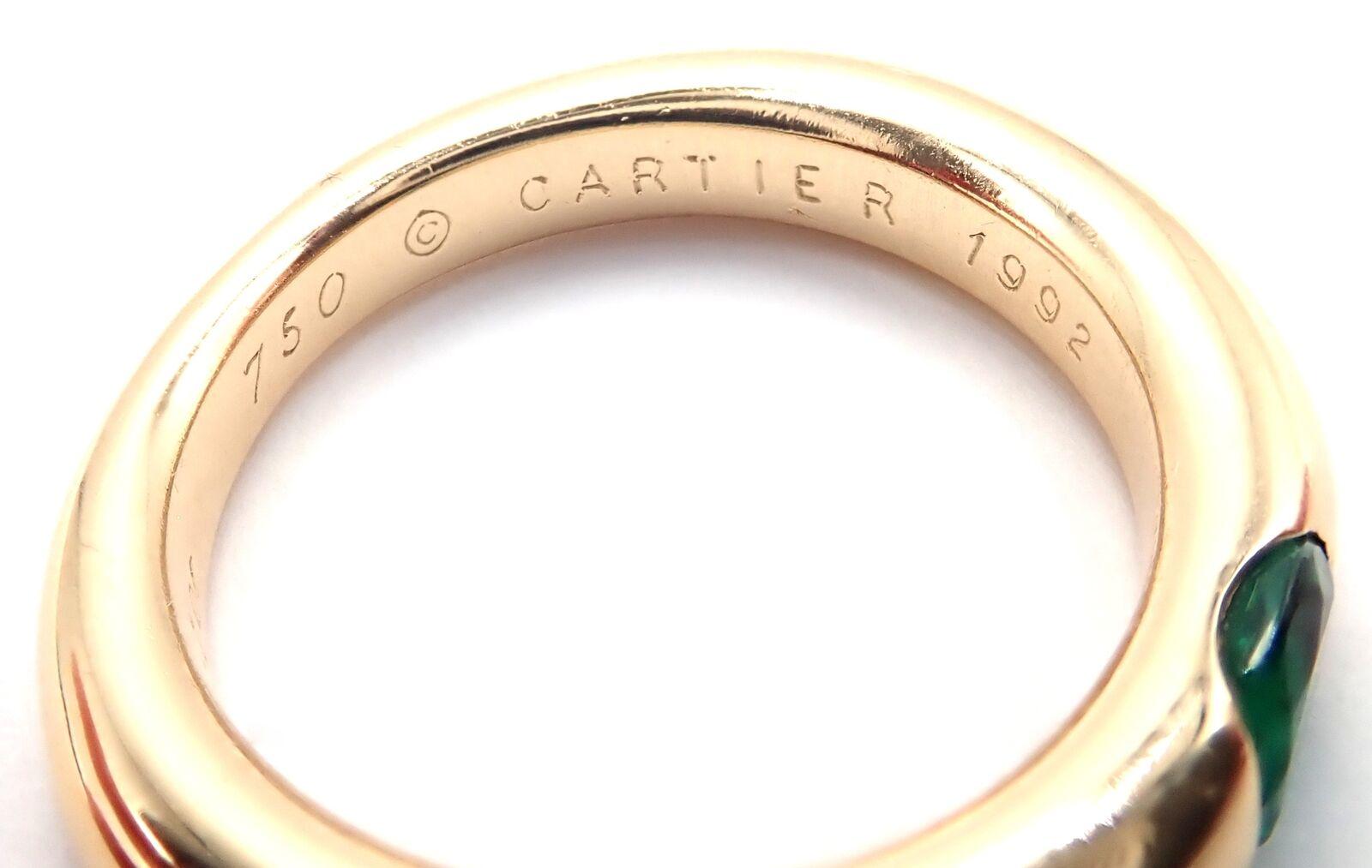 Cartier Emerald Ellipse Yellow Gold Band Ring 5