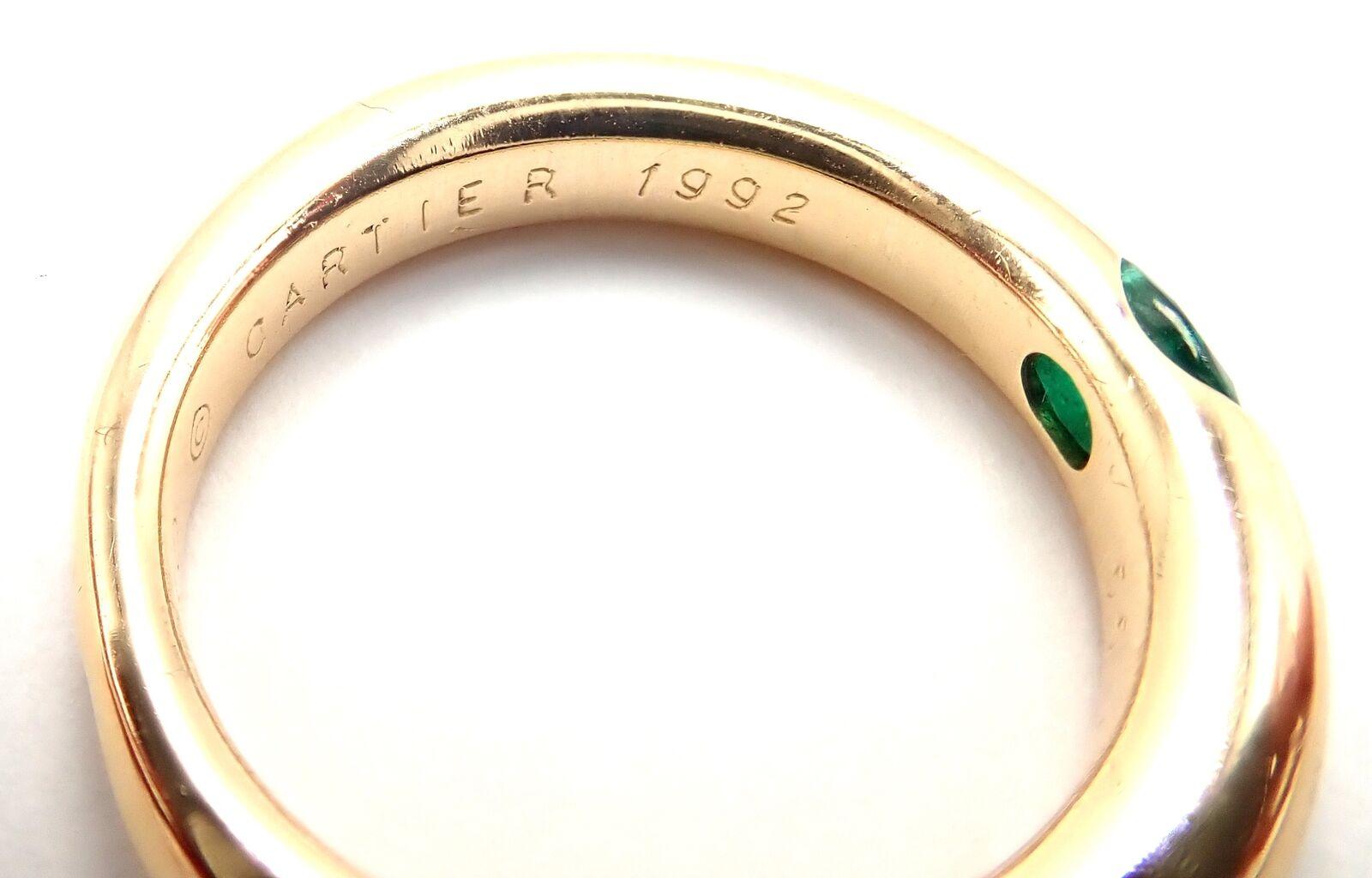 Cartier Emerald Ellipse Yellow Gold Band Ring 6