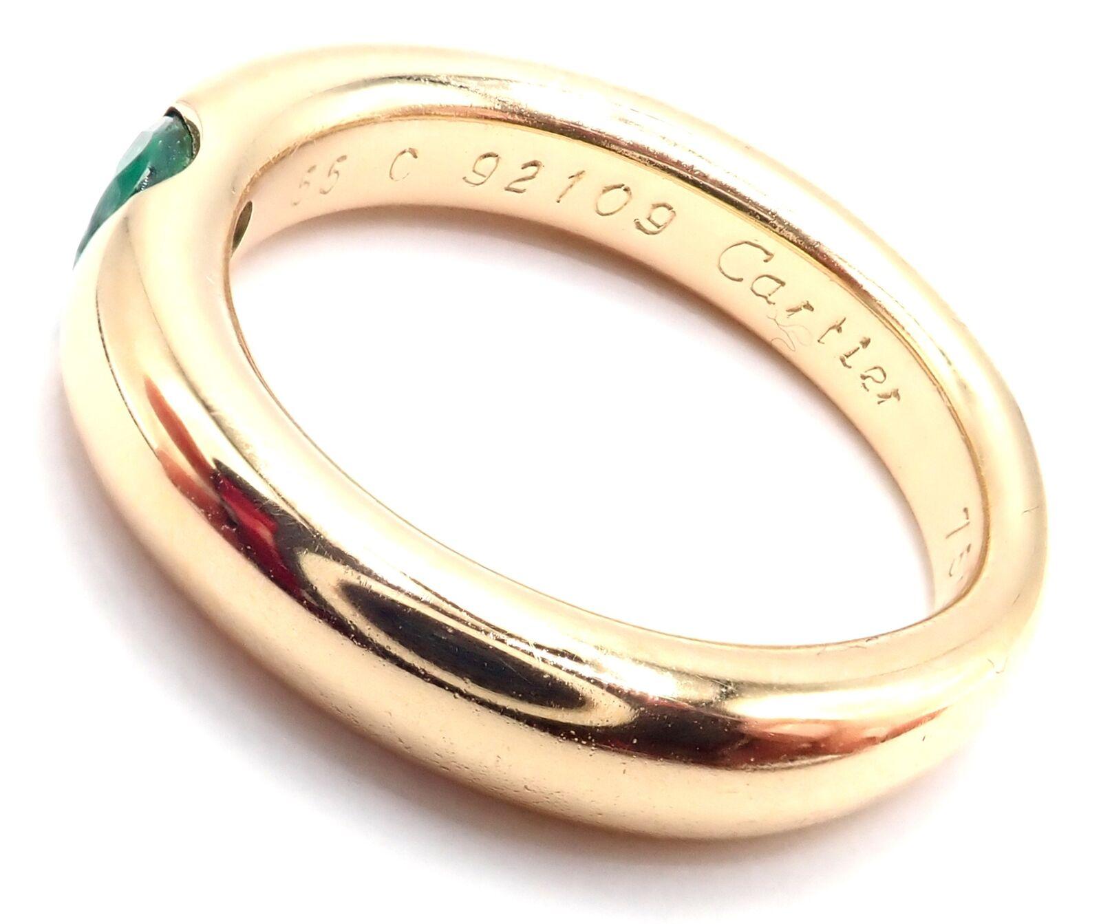 Cartier Emerald Ellipse Yellow Gold Band Ring In Excellent Condition In Holland, PA