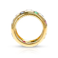 Cartier Emerald, Ruby, Sapphire and Diamond Star Design Band, 18k