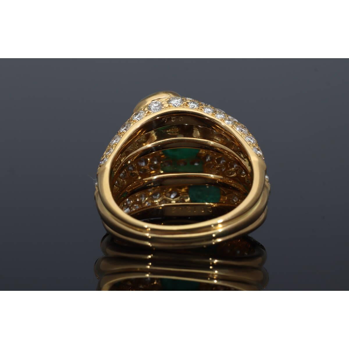 Cartier Bague Mimi en or jaune 18 carats, émeraudes et diamants, taille US 8 1/4 en vente 7