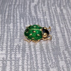 Cartier Enamel and 18K Yellow Gold Ladybug Brooch Pin