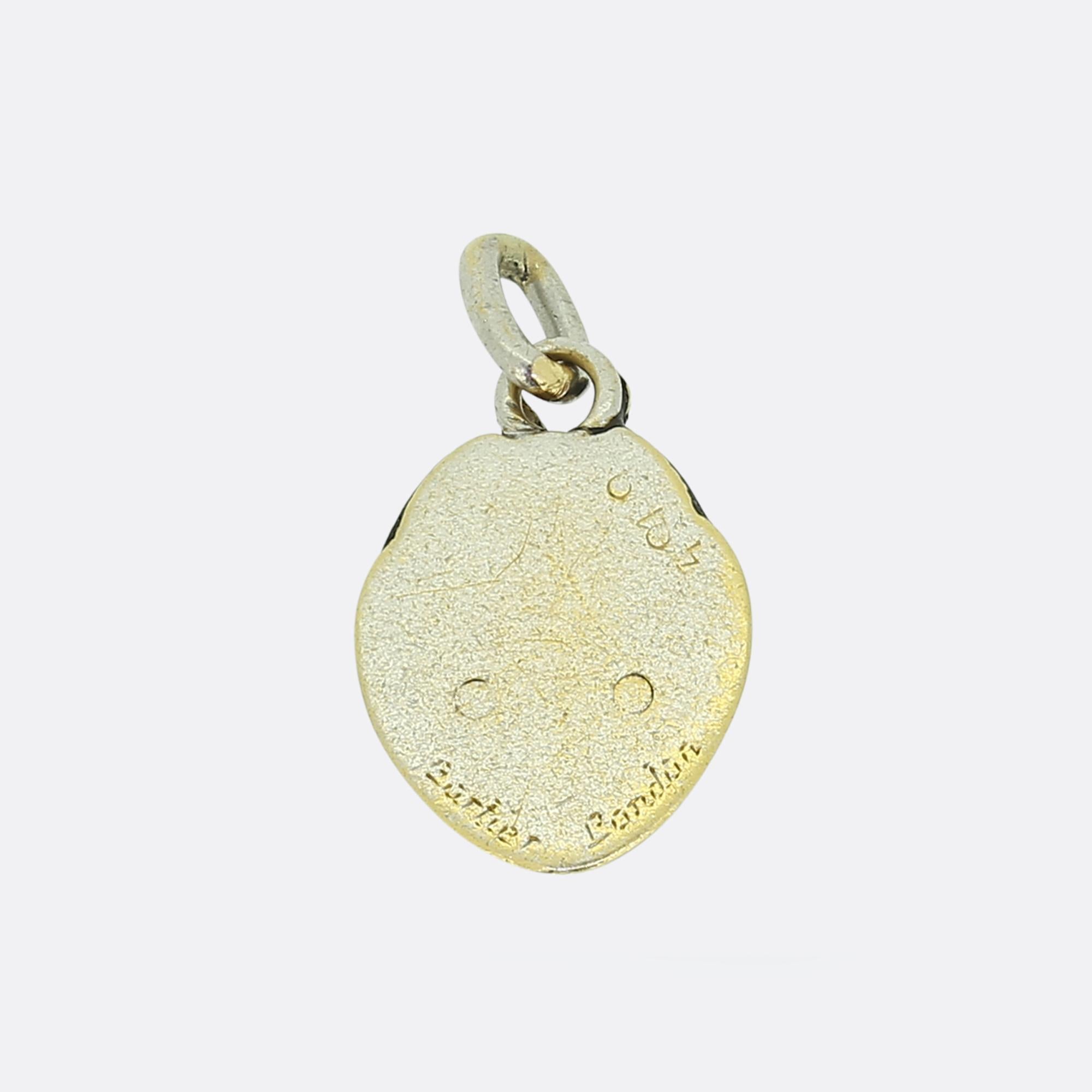 Here we have a marvellous original Art Deco charm come pendant from the world renowned luxury jewellery house of Cartier. This piece has been crafted from a rich 18ct yellow gold into the shape of a ladybird with  red and black filled enamel at the