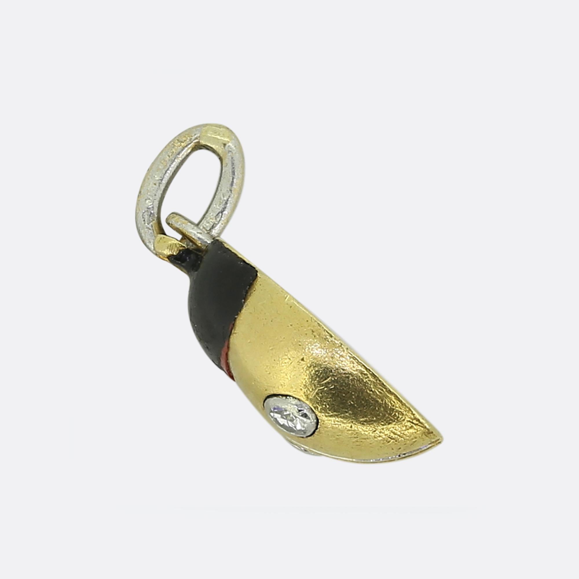 Art Deco Cartier Enamel and Diamond Ladybird Charm Pendant