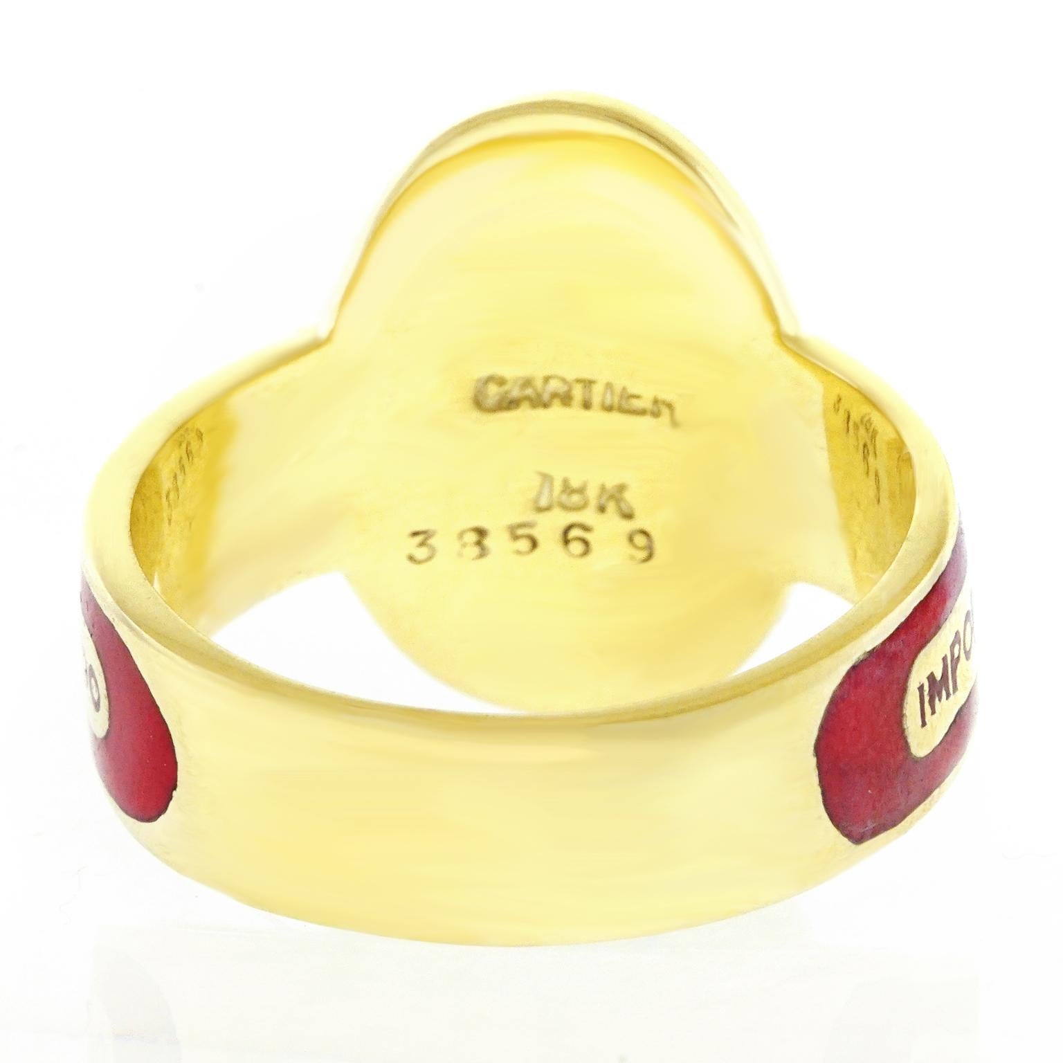 Cartier Enamel on Gold Cigar Band Ring 2