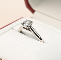 Cartier Engagement Ring. GIA 0.80ct Brilliant Cut Diamond Ring Platinum G VS1
