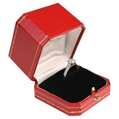 Cartier Engagement Ring. GIA 1.10ct Round Cut Diamond Accent Ring Platinum