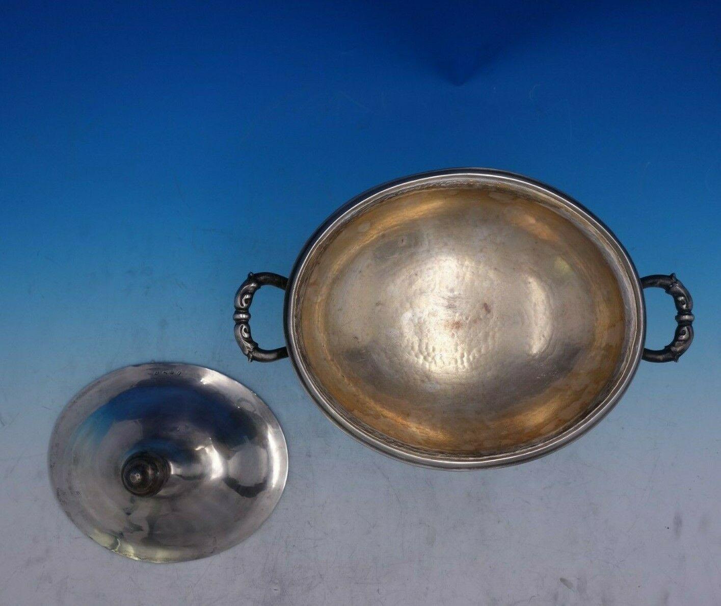 Chartier English Georgian Sterling Silver Vegetable Bowl Covered with Base In Excellent Condition In Big Bend, WI