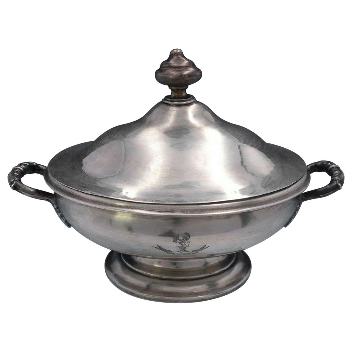 Chartier English Georgian Sterling Silver Vegetable Bowl Covered with Base