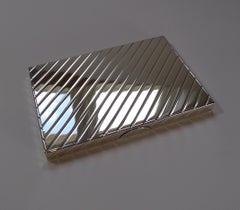 Cartier, Englische Art-Déco-Schachtel aus Sterlingsilber im Art déco-Stil, 1944