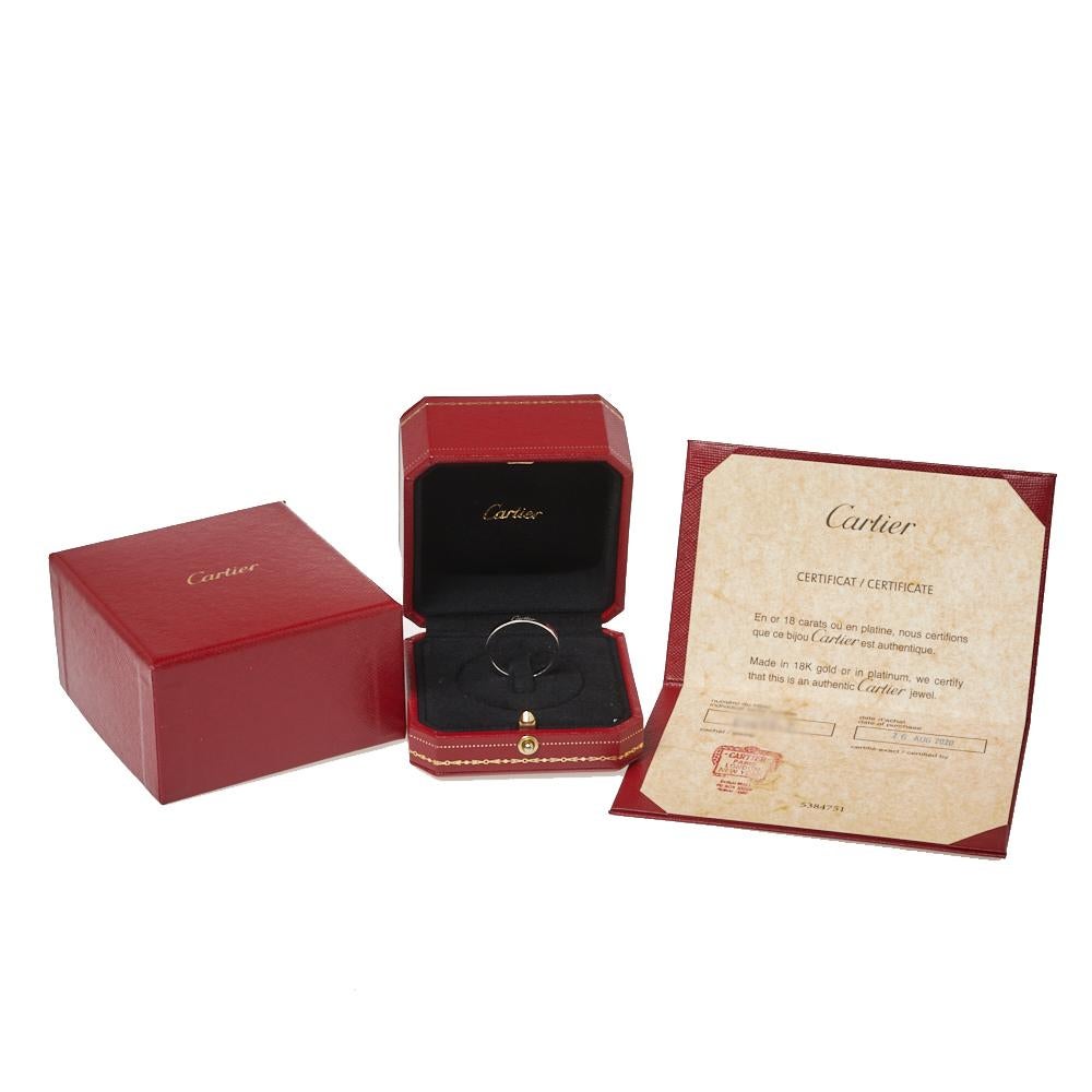 Contemporary Cartier Engraved Platinum Wedding Band Ring Size 66