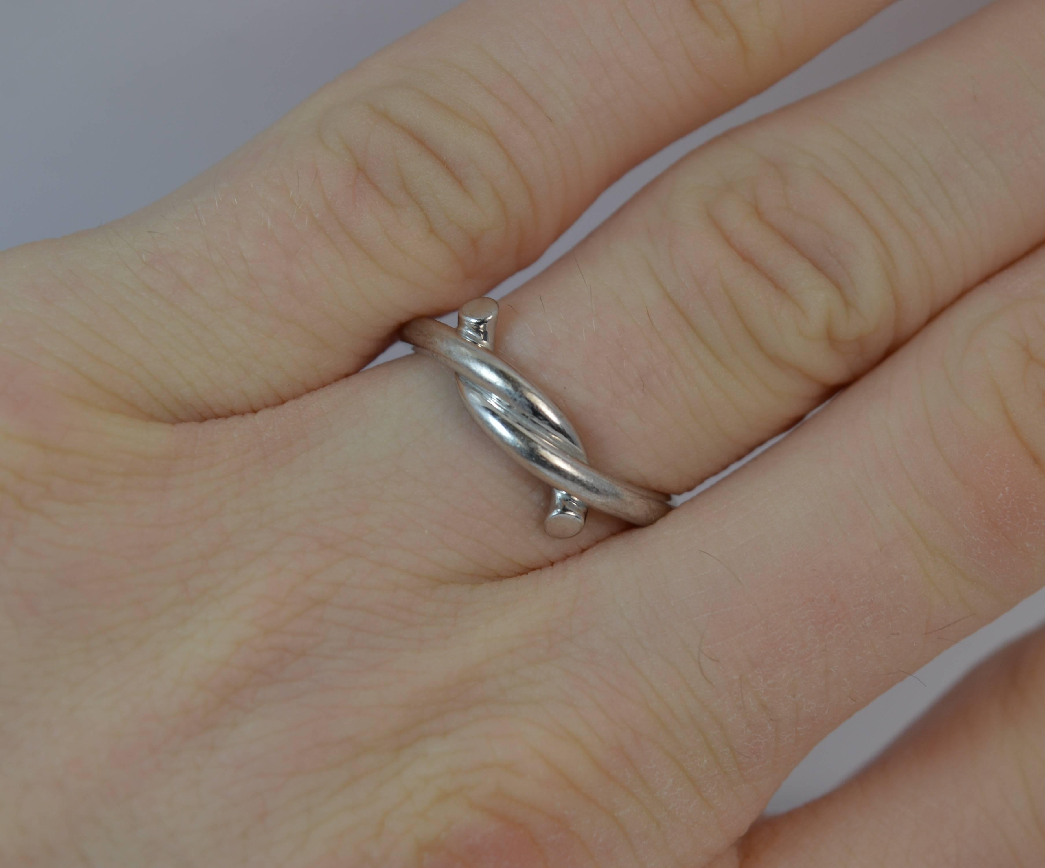 Cartier Entrelaces 18 Carat White Gold Knot Twist Ring In Excellent Condition In St Helens, GB