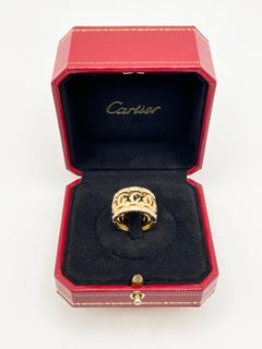 Cartier Entrelacés C de Cartier 18K YG Diamond Double C Wide Band Ring