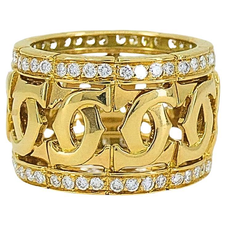 Cartier Entrelaces C de Cartier Diamond Ring  Wide Band