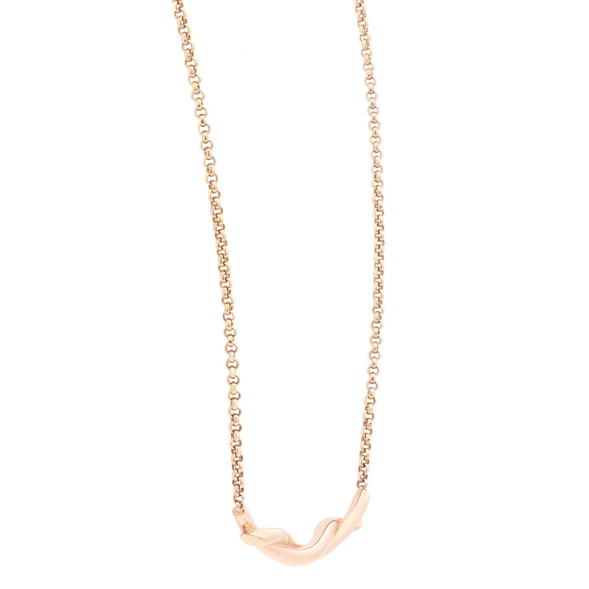Modern Cartier Entrelaces Chain Pendant Necklace 18K Rose Gold