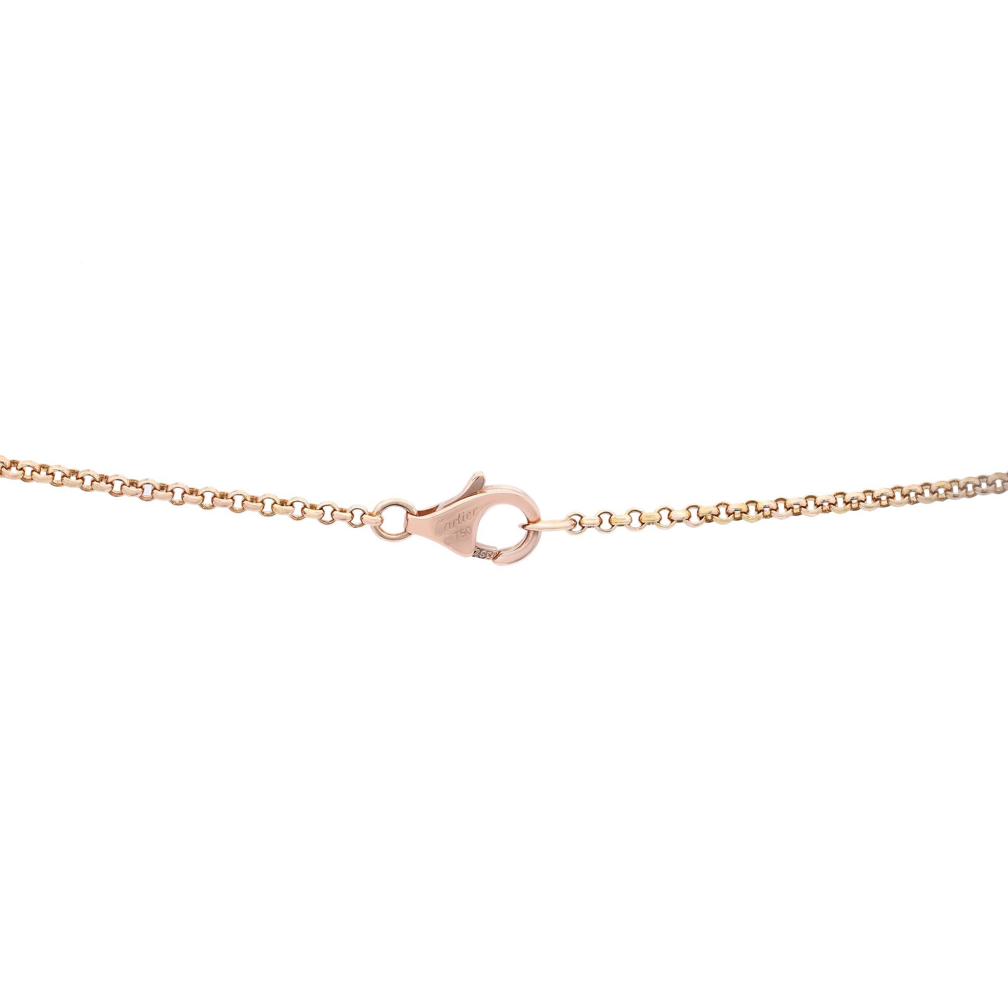 Cartier Entrelaces Chain Pendant Necklace 18K Rose Gold In Excellent Condition In New York, NY