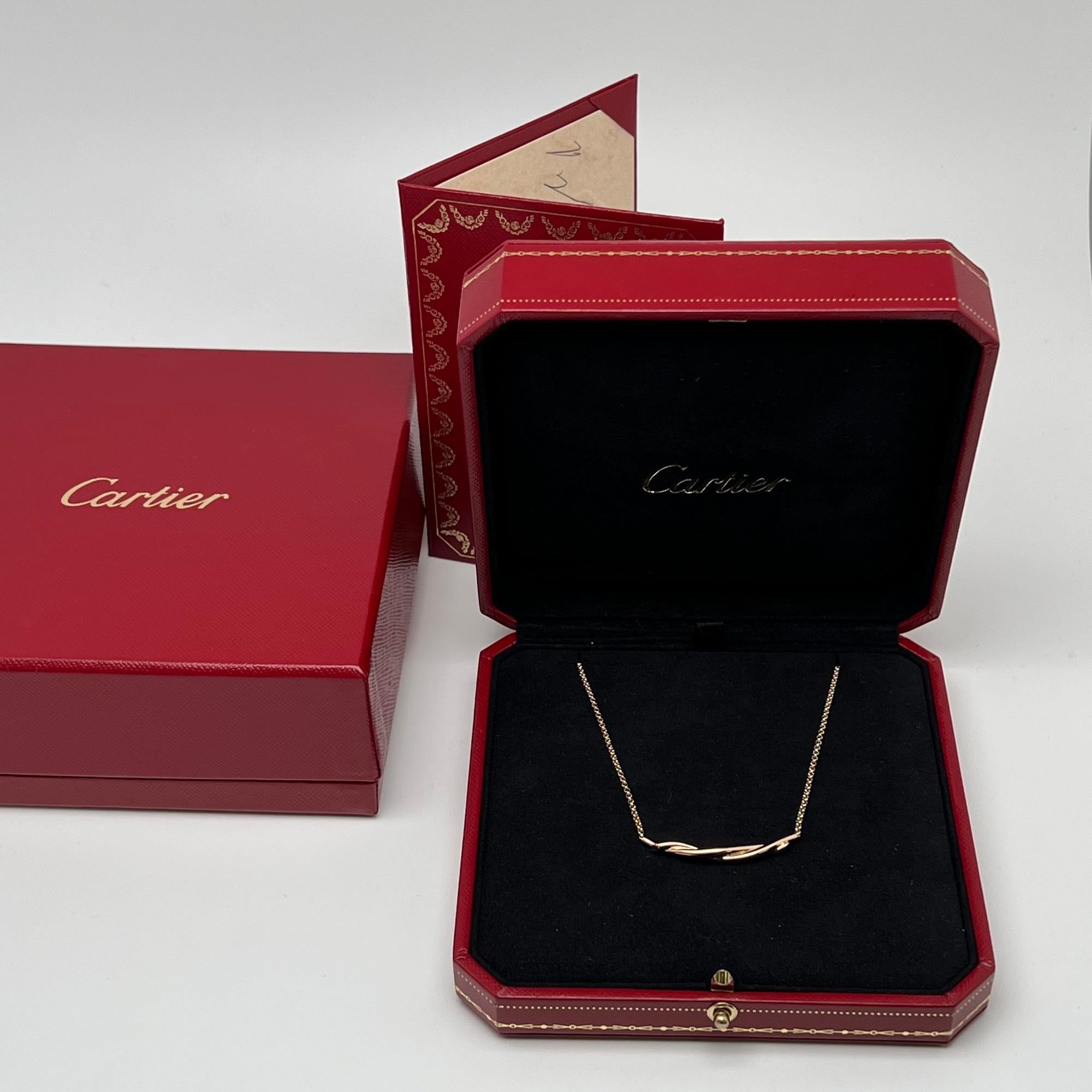 Women's Cartier Entrelaces Chain Pendant Necklace 18K Rose Gold