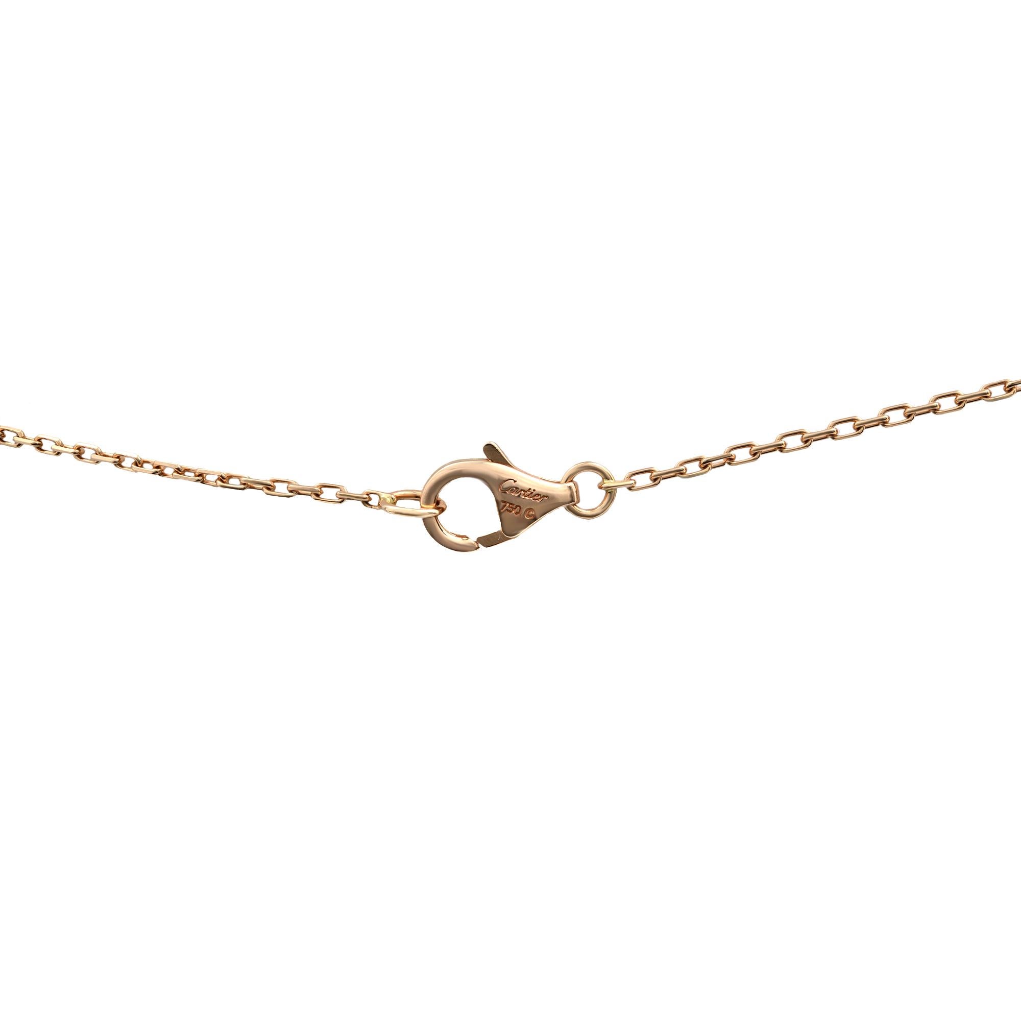 Women's Cartier Entrelaces Diamond Ladies Necklace 18K Rose Gold 0.28Cttw For Sale
