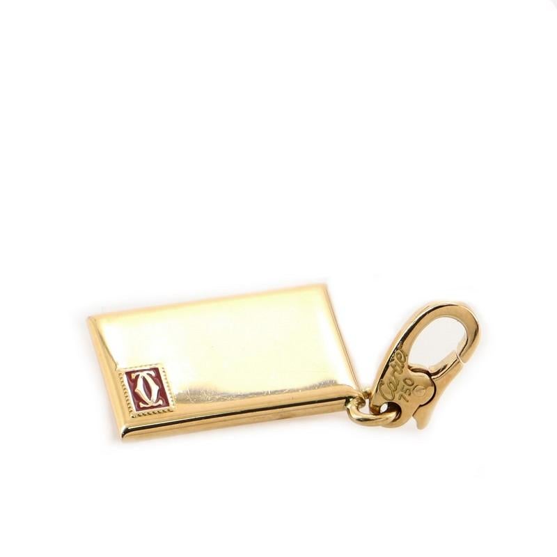 Women's or Men's Cartier Envelope Pendant Necklace 18k Yellow Gold