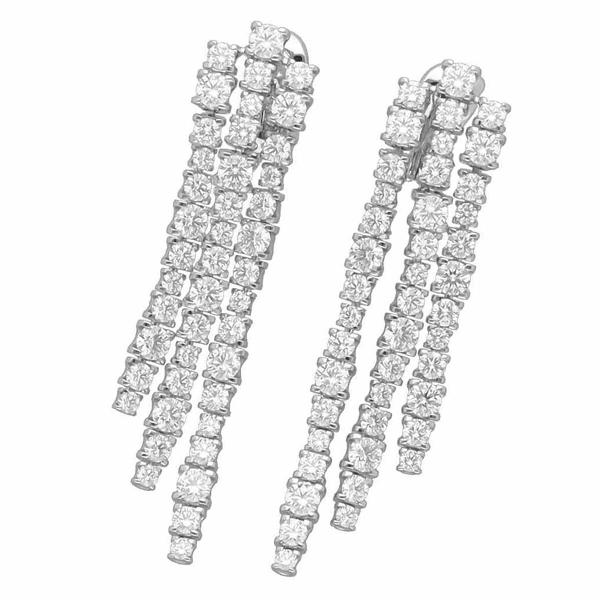 Cartier Essential Line Diamant-Ohrringe (86 Pieces 6,64ct) K18 Weißgold (Rundschliff)