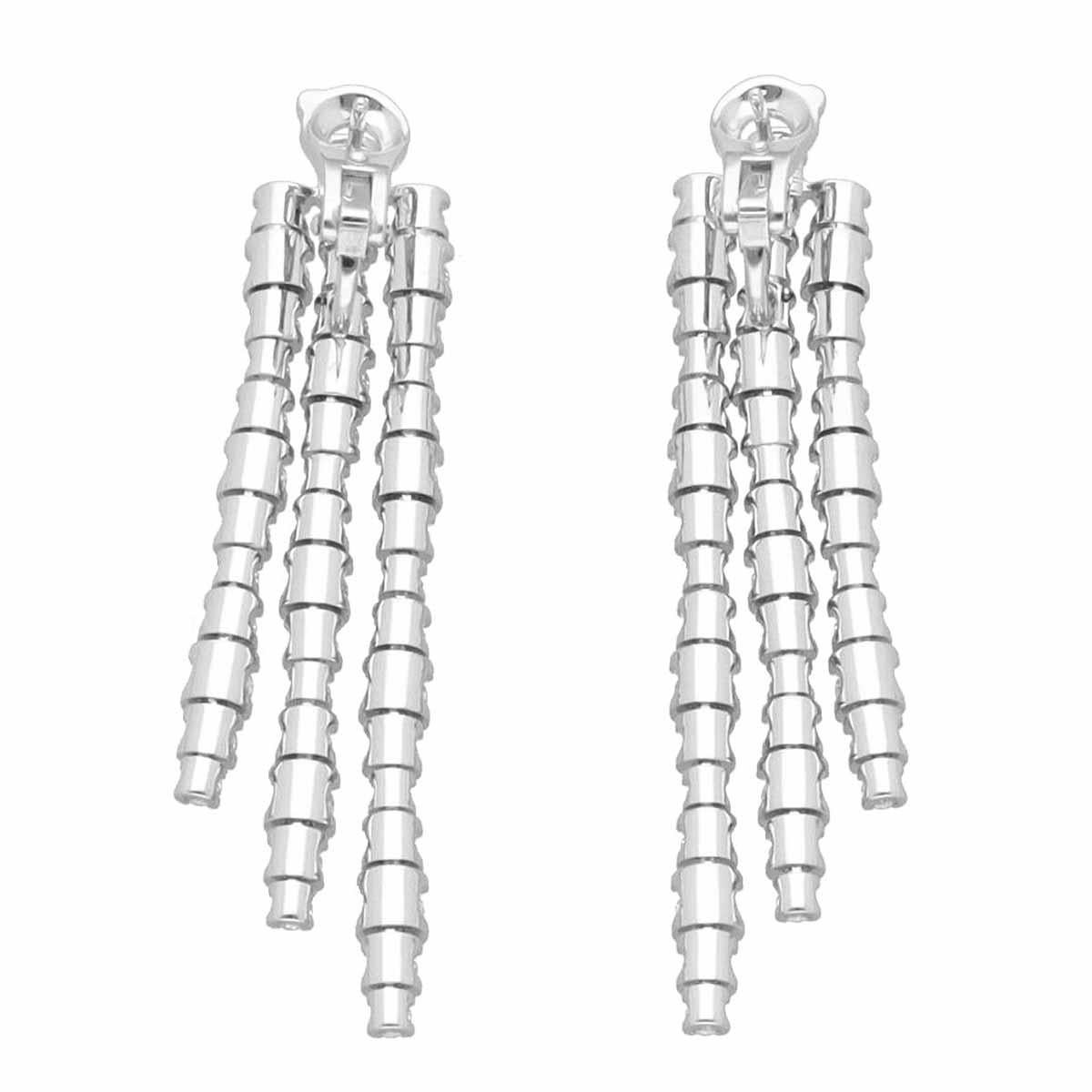 Cartier Essential Line Diamant-Ohrringe (86 Pieces 6,64ct) K18 Weißgold im Zustand „Gut“ in Tokyo, JP