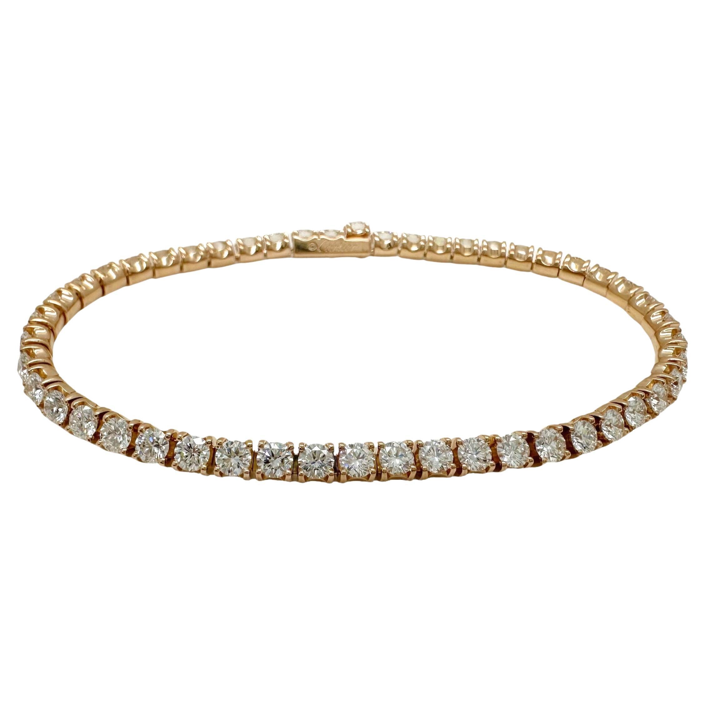 CARTIER Essential Lines Bracelet tennis en or rose 18 carats avec diamants ronds en vente