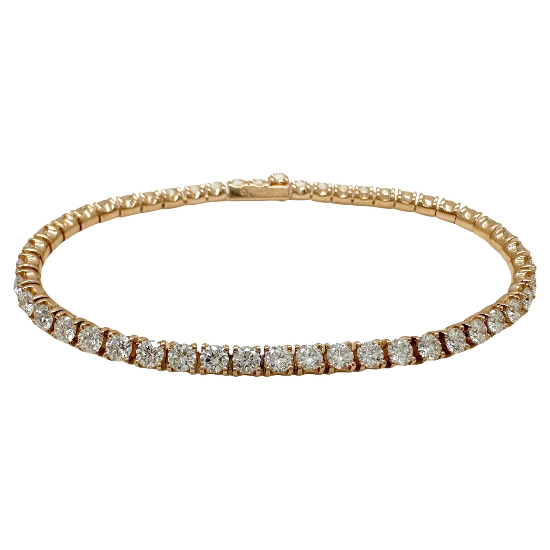 CARTIER Bracciale tennis con diamanti Essential Lines in oro rosa 18 carati 4,41 carati in vendita