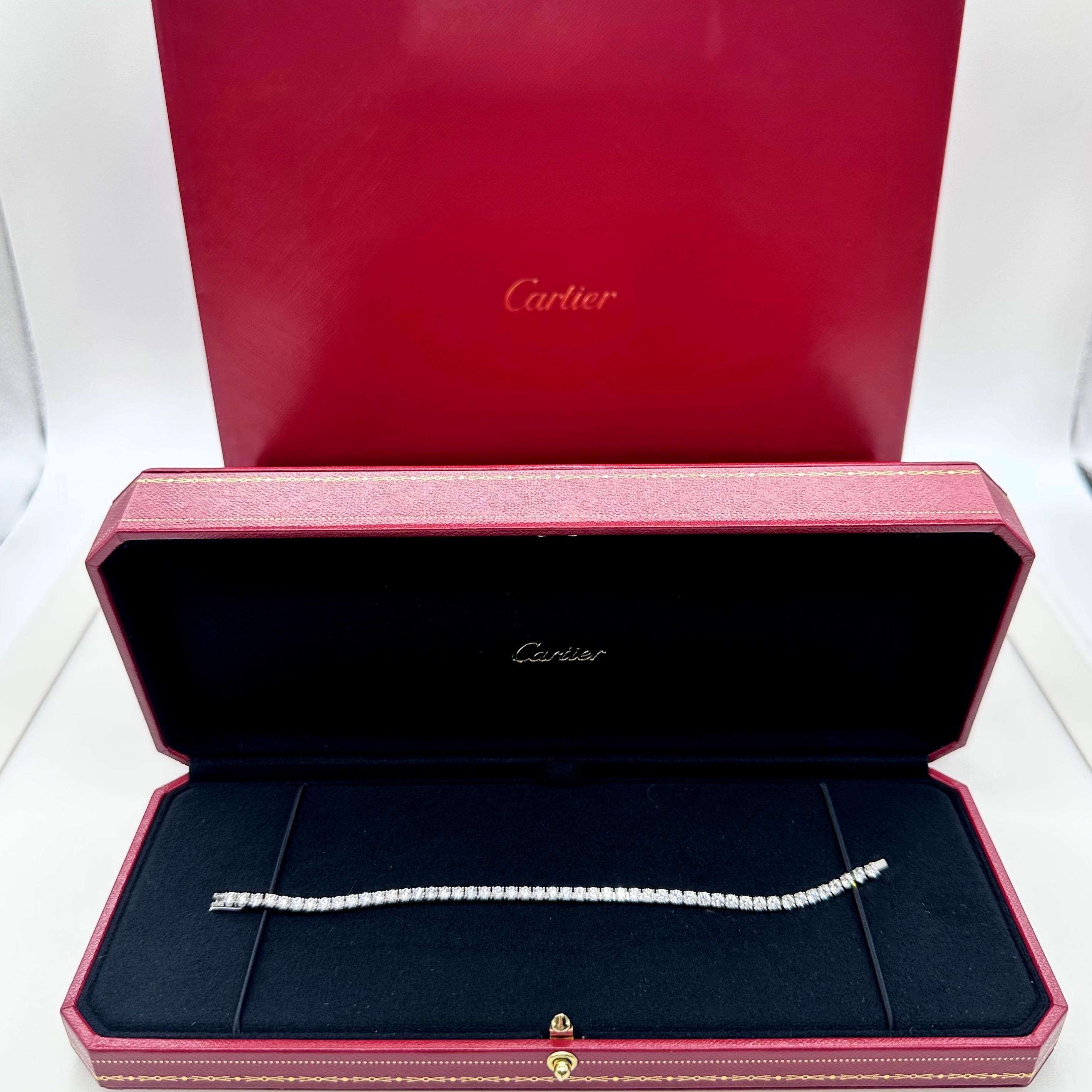 Cartier Essential Lines Tennisarmband aus 18 Karat Weißgold mit runden Diamanten in Schachtel 5