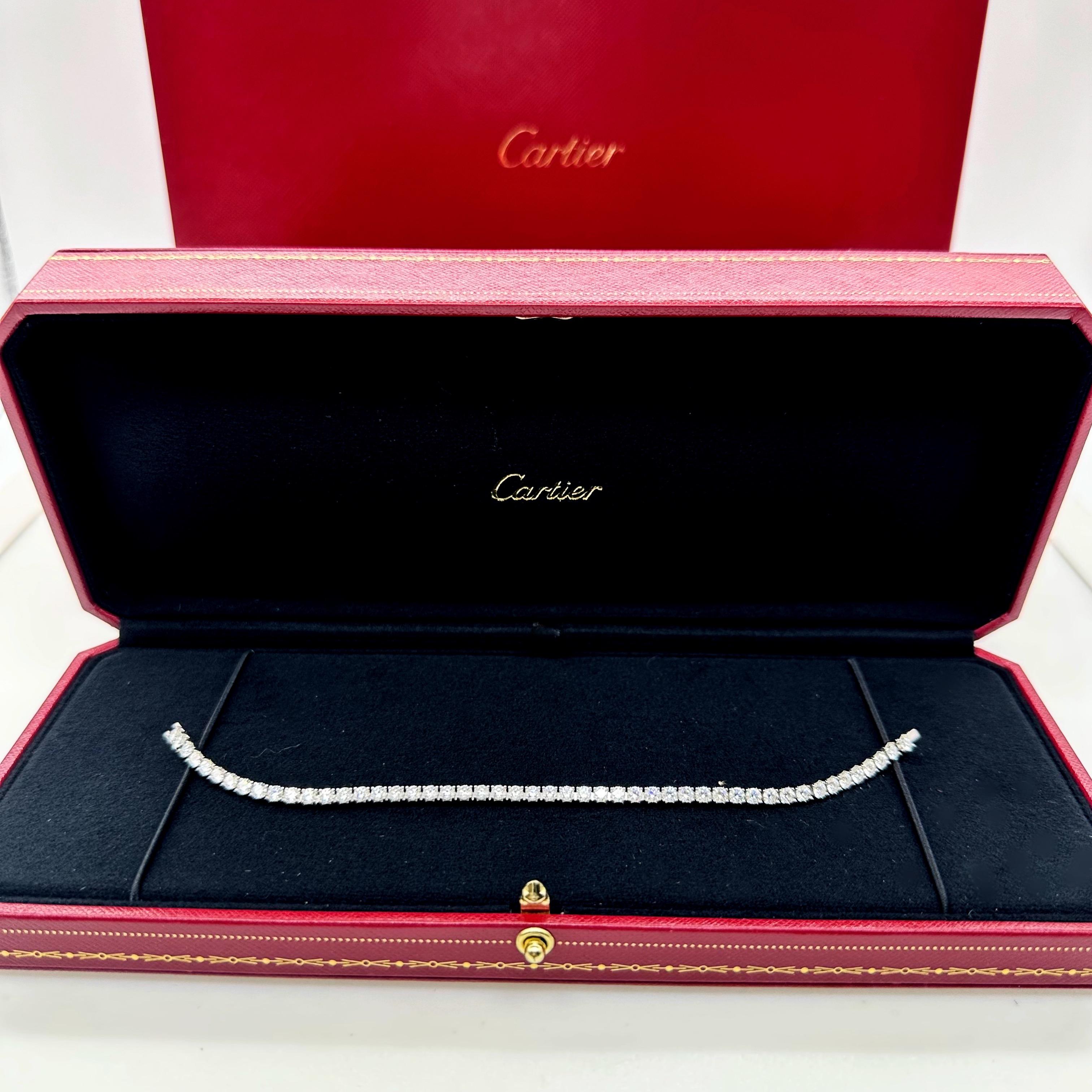Cartier Essential Lines Tennisarmband aus 18 Karat Weißgold mit runden Diamanten in Schachtel 6