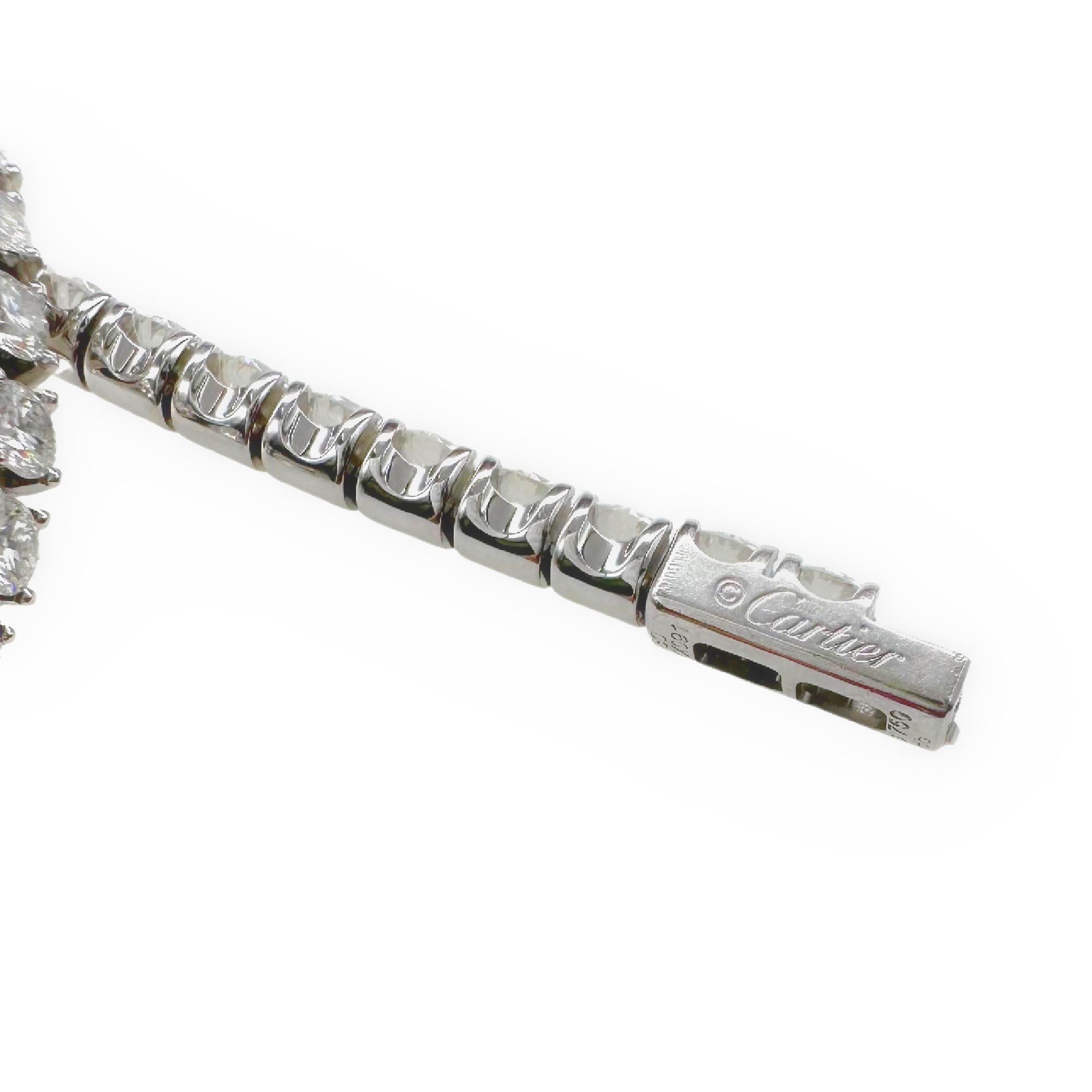 Cartier Essential Lines Tennisarmband aus 18 Karat Weißgold mit runden Diamanten in Schachtel im Zustand „Hervorragend“ in San Diego, CA