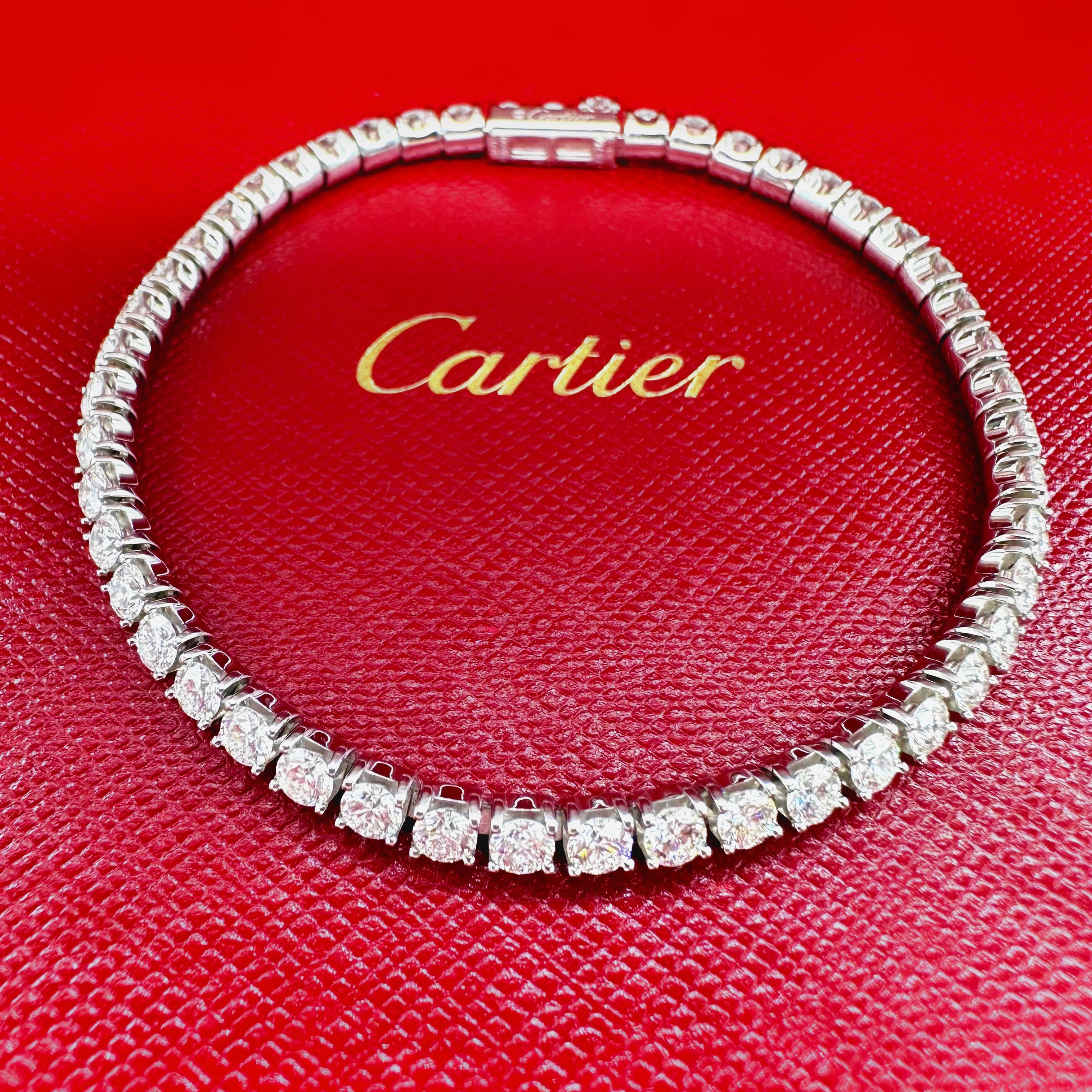 Cartier Essential Lines Tennisarmband aus 18 Karat Weißgold mit runden Diamanten in Schachtel 4