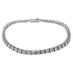 Cartier Essential Lines Round Diamond Tennis Bracelet 18 Karat White Gold Box