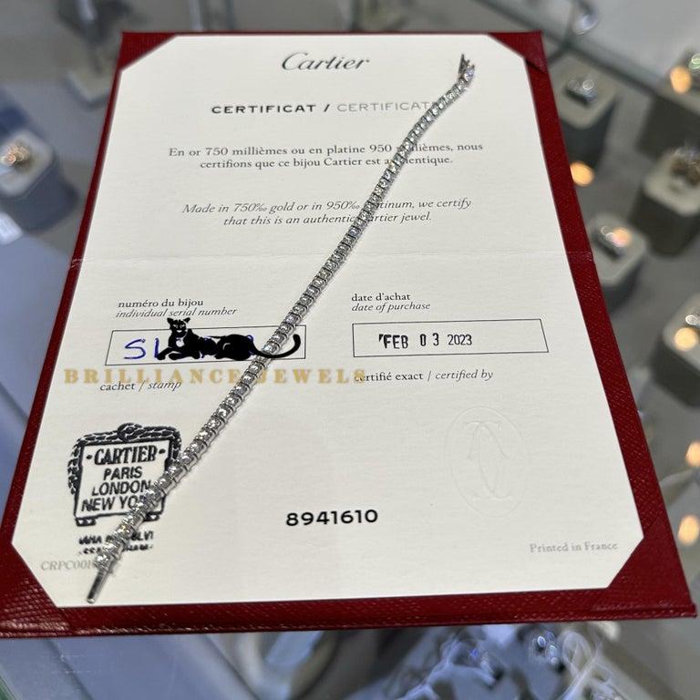 Cartier Essential Lines Tennis Bracelet in 18k White Gold In Good Condition For Sale In Miami, FL