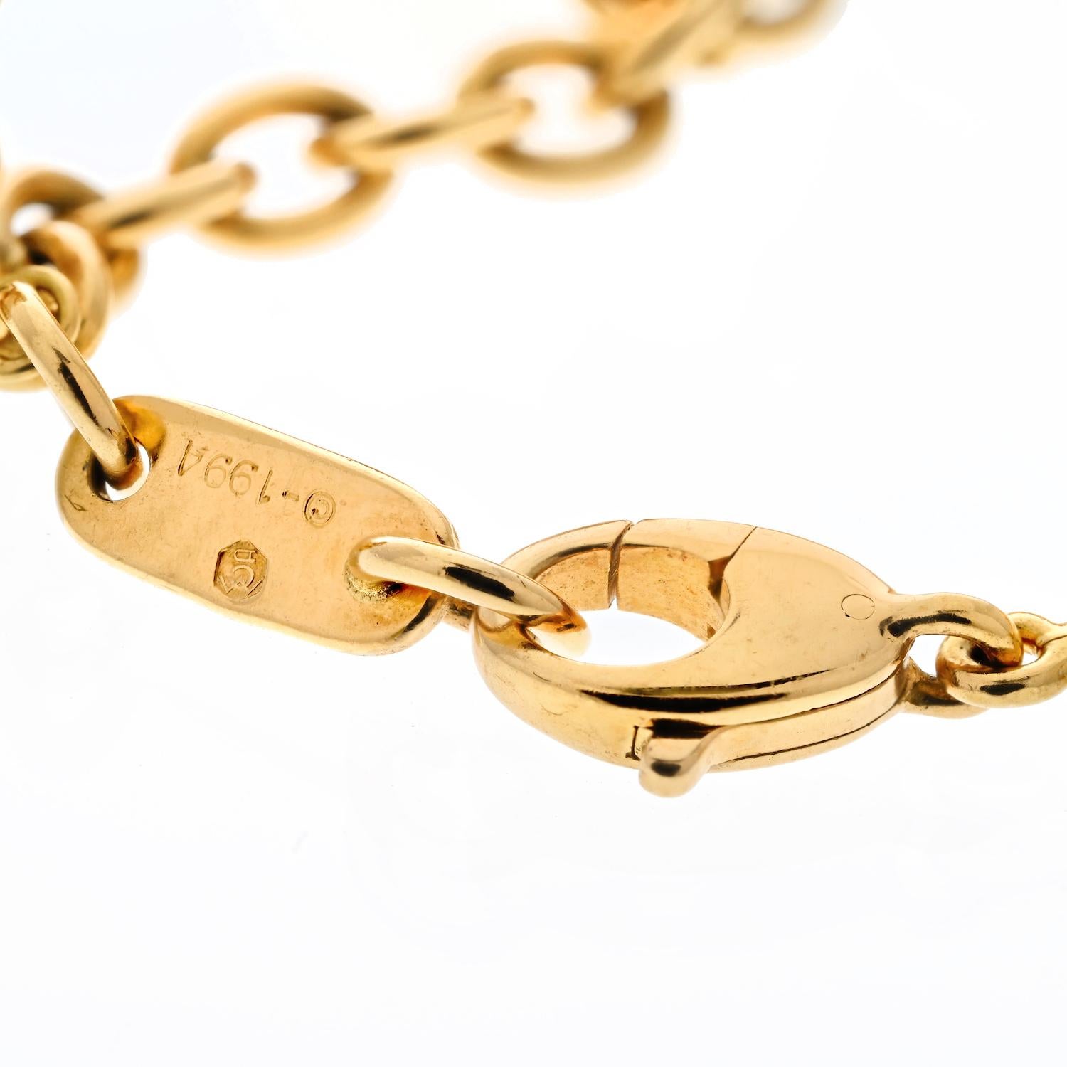 Cartier Estate 18K Yellow Gold 7 Charm Merry-Go-Round Bracelet For Sale 2