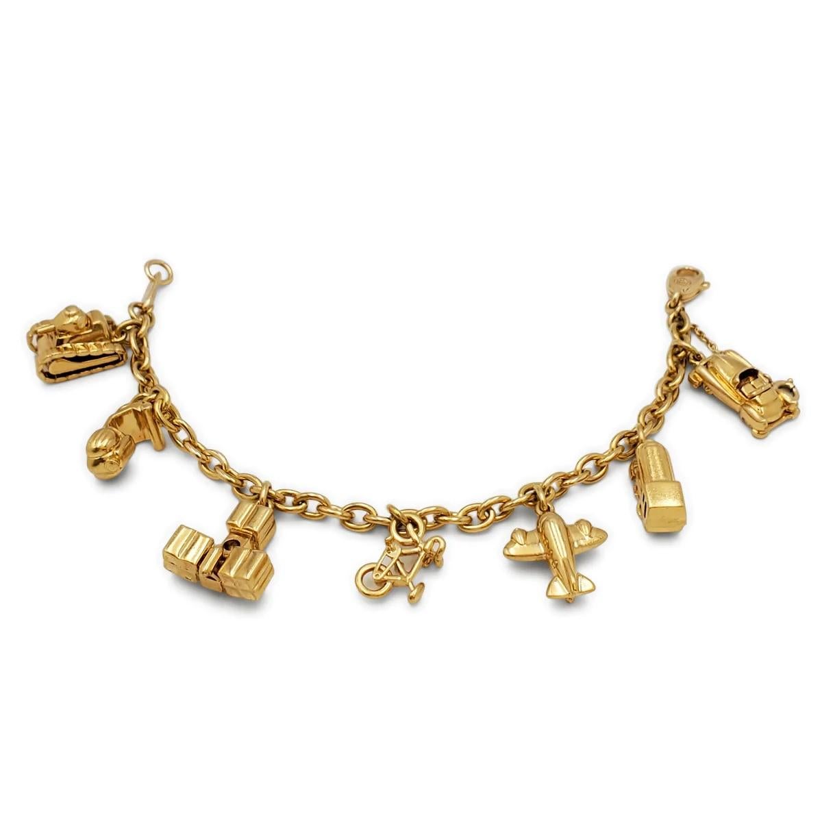 Cartier Estate 18K Gelbgold 7 Charm Merry-Go-Round-Armband im Zustand „Hervorragend“ im Angebot in New York, NY