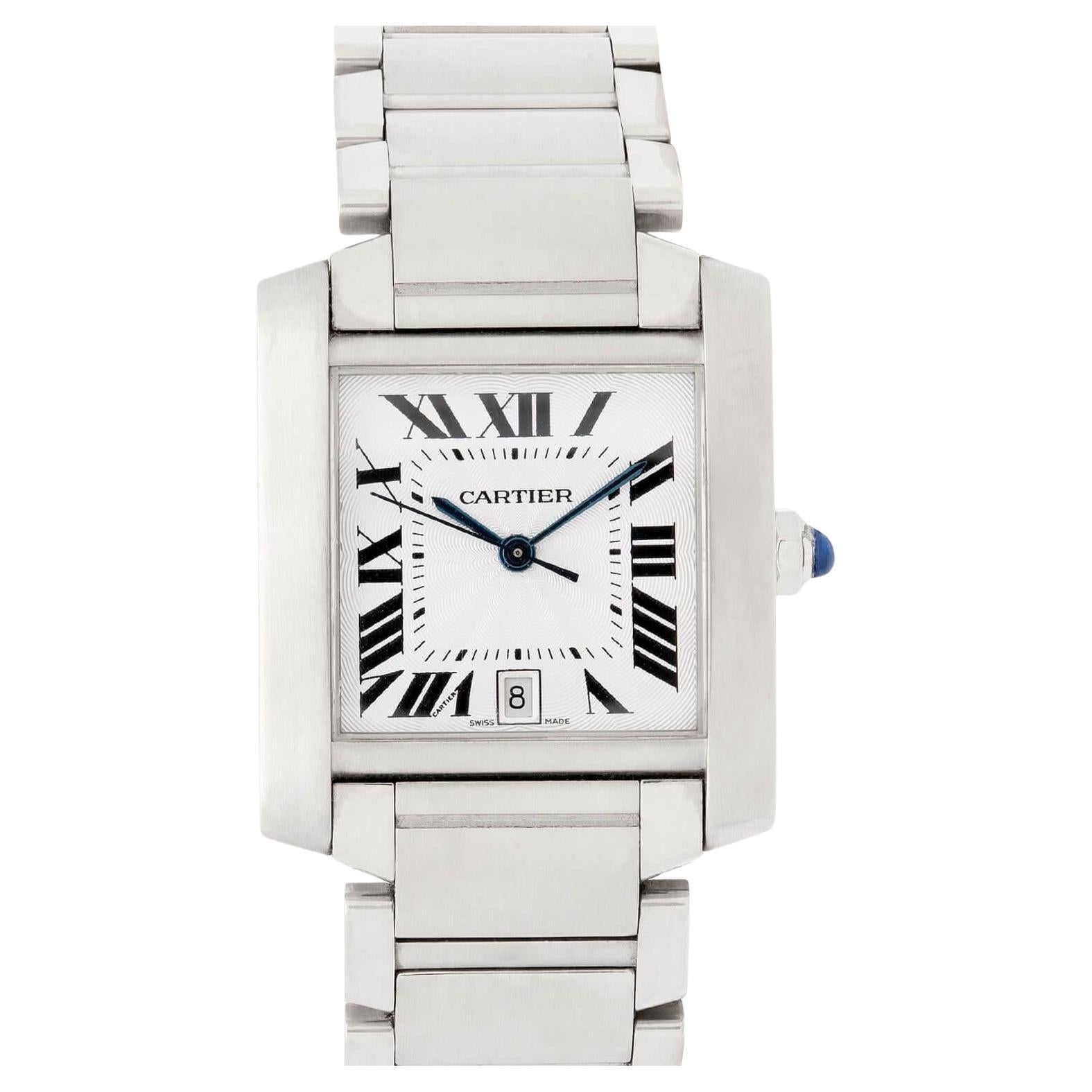 CARTIER Estate Stainless Steel Tank Française Watch